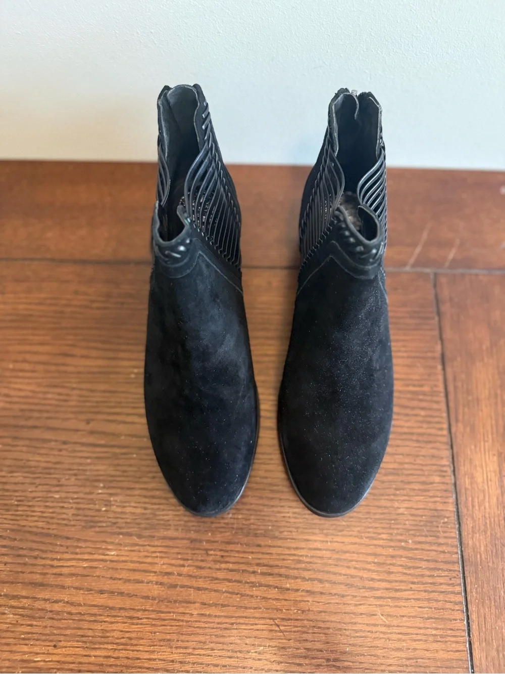 Vince Camuto Black Suede Ankle Boot with Braided Detail New 7